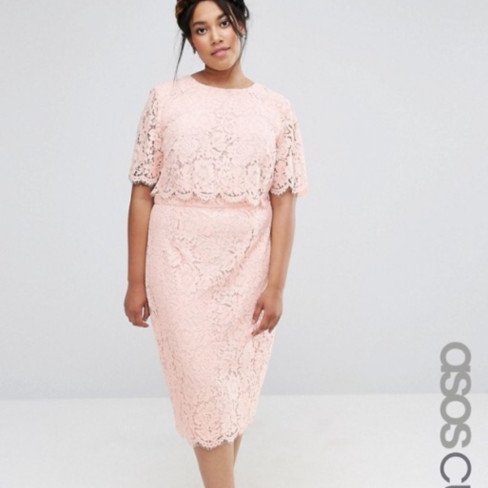 ASOS Blush pink lace dress